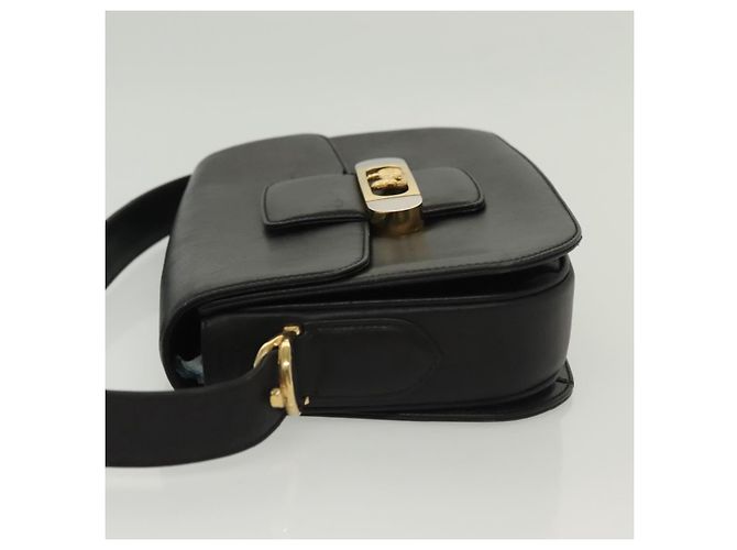 Borsa a Spalla CÉLINE Carrozza in Pelle Nera e Oro Auth yk19109 Nero D'oro - vista 5