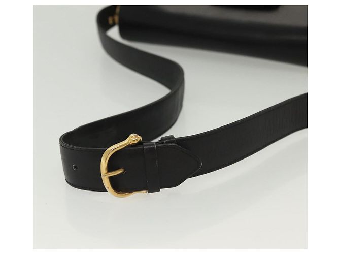 Borsa a Spalla CÉLINE Carrozza in Pelle Nera e Oro Auth yk19109 Nero D'oro - vista 7