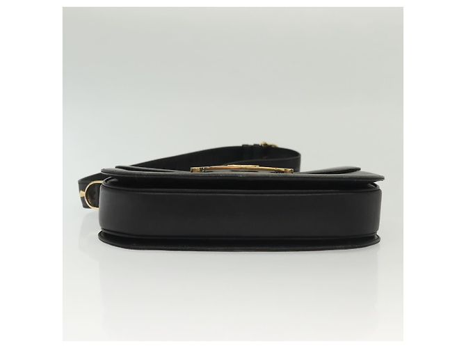 Borsa a Spalla CÉLINE Carrozza in Pelle Nera e Oro Auth yk19109 Nero D'oro - vista 9