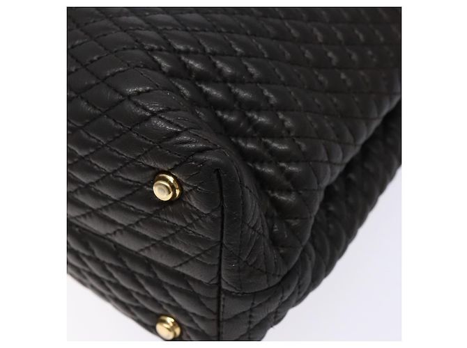 BALLY Borsa a Mano Matelassé in Pelle Nera e Oro Auth ki5898 Nero D'oro - vista 10