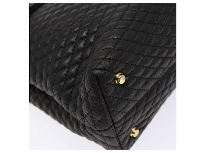 BALLY Borsa a Mano Matelassé in Pelle Nera e Oro Auth ki5898 Nero D'oro - vista 11