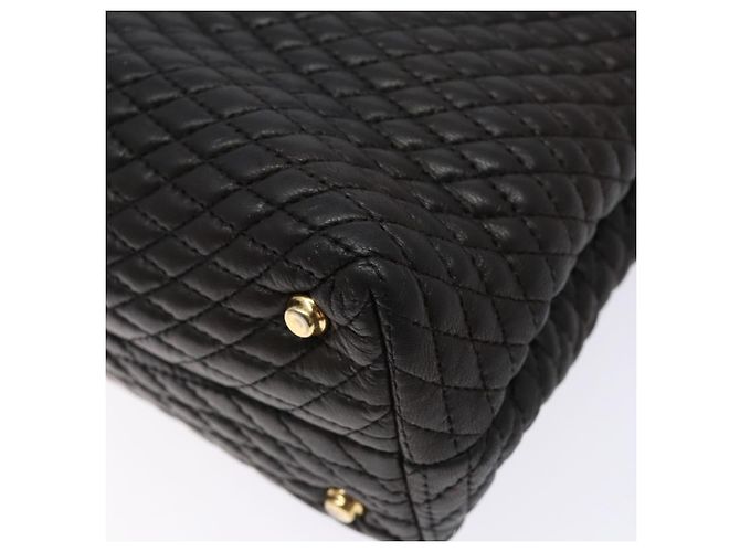 BALLY Borsa a Mano Matelassé in Pelle Nera e Oro Auth ki5898 Nero D'oro - vista 12