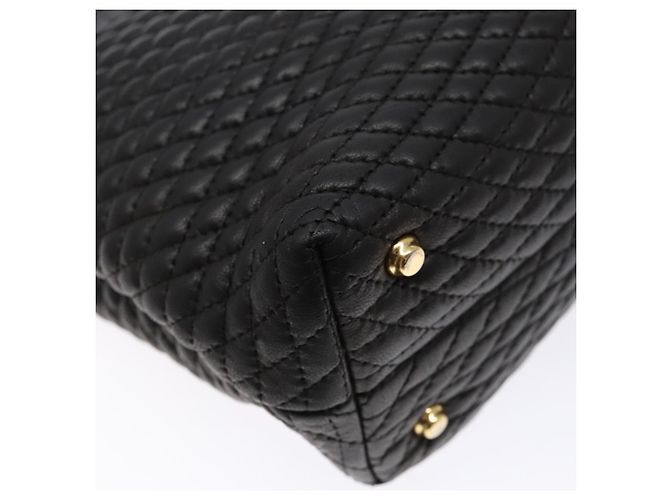 BALLY Borsa a Mano Matelassé in Pelle Nera e Oro Auth ki5898 Nero D'oro - vista 13
