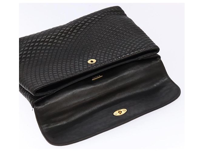 BALLY Borsa a Mano Matelassé in Pelle Nera e Oro Auth ki5898 Nero D'oro - vista 16