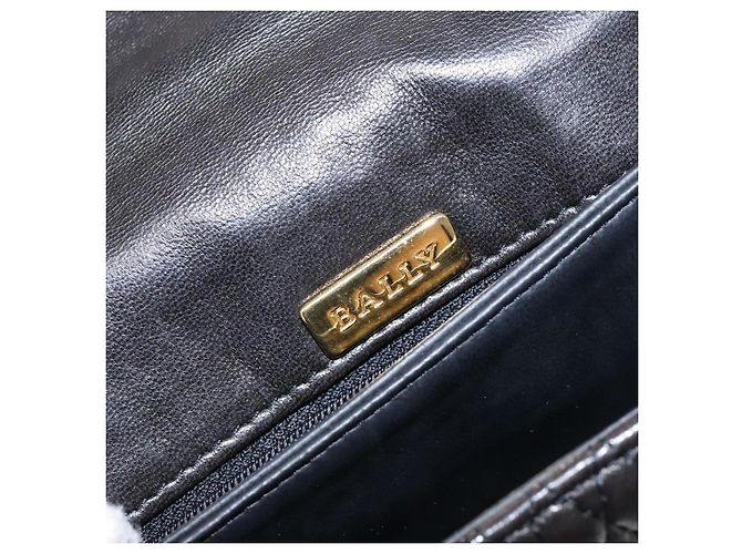 BALLY Borsa a Mano Matelassé in Pelle Nera e Oro Auth ki5898 Nero D'oro - vista 17