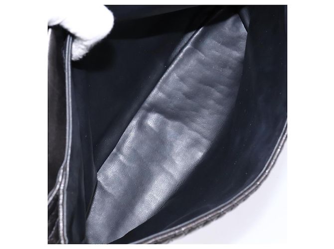 BALLY Borsa a Mano Matelassé in Pelle Nera e Oro Auth ki5898 Nero D'oro - vista 22