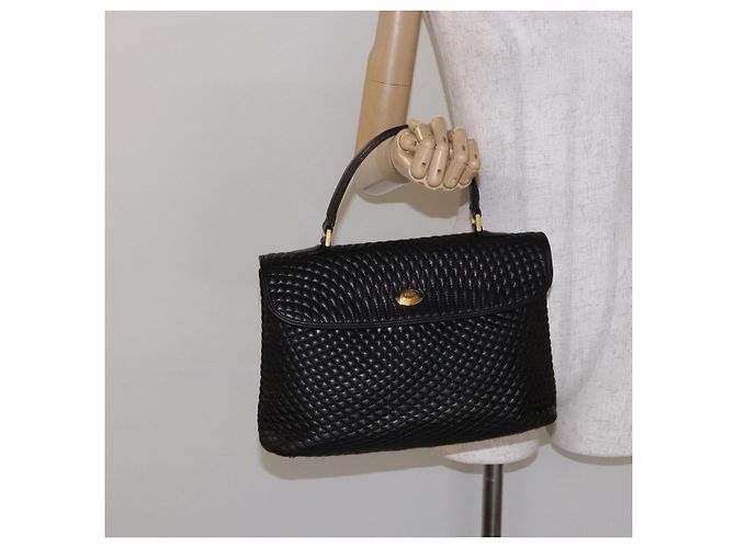 BALLY Borsa a Mano Matelassé in Pelle Nera e Oro Auth ki5898 Nero D'oro - vista 24