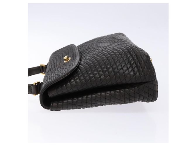 BALLY Borsa a Mano Matelassé in Pelle Nera e Oro Auth ki5898 Nero D'oro - vista 5