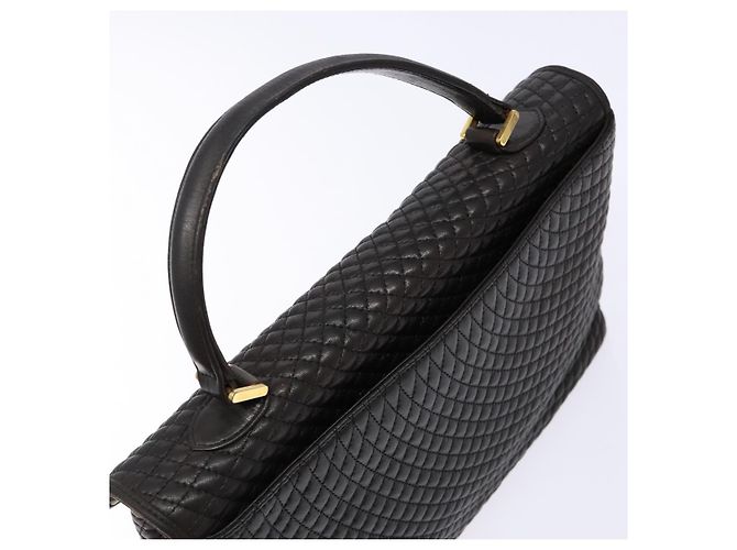 BALLY Borsa a Mano Matelassé in Pelle Nera e Oro Auth ki5898 Nero D'oro - vista 6