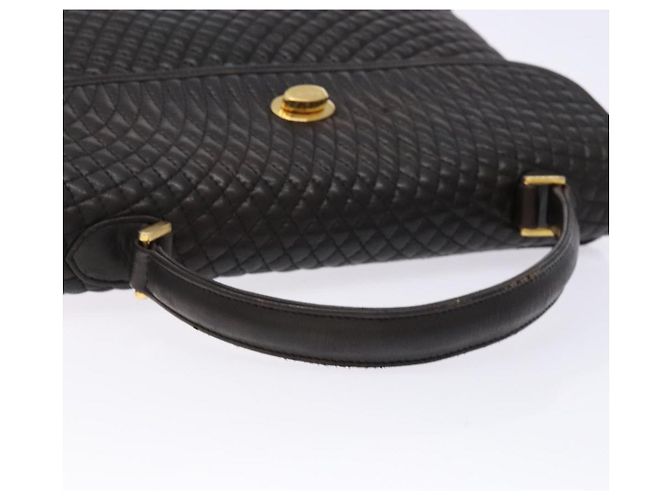 BALLY Borsa a Mano Matelassé in Pelle Nera e Oro Auth ki5898 Nero D'oro - vista 7