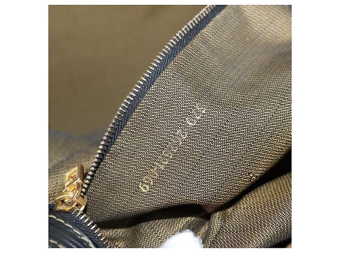 Bolso de mano de lona Zucca FENDI negro marrón oro Auth BA4615 Castaño Dorado - vista 22