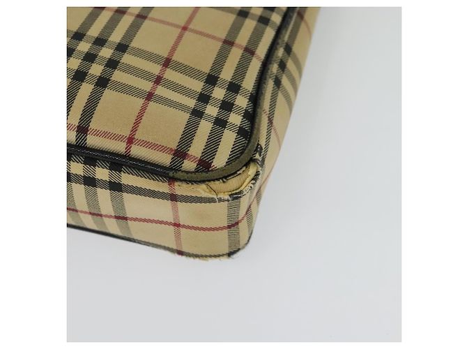 Borsa a Spalla Nova Check in Tela Beige e Argento Autentica Burberry 138221 - vista 11