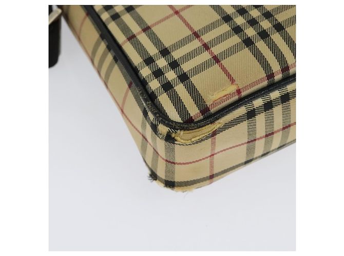 Borsa a Spalla Nova Check in Tela Beige e Argento Autentica Burberry 138221 - vista 12
