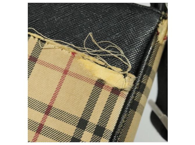 Borsa a Spalla Nova Check in Tela Beige e Argento Autentica Burberry 138221 - vista 15