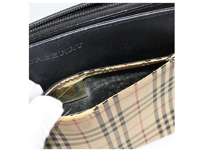 Borsa a Spalla Nova Check in Tela Beige e Argento Autentica Burberry 138221 - vista 22