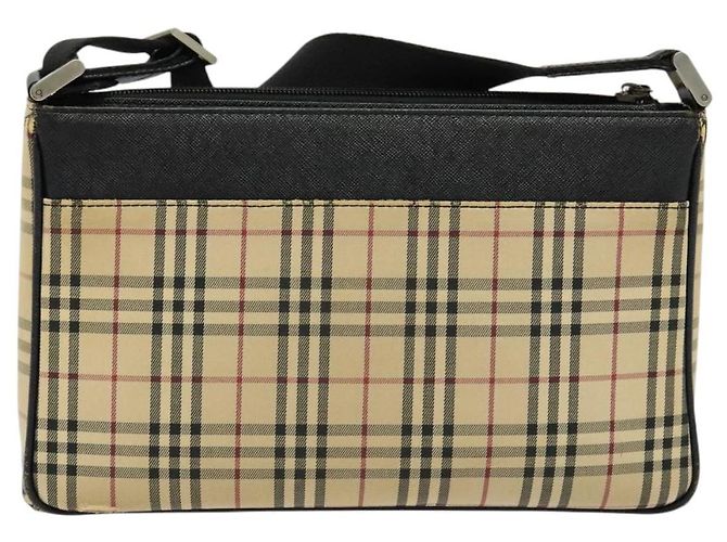 Borsa a Spalla Nova Check in Tela Beige e Argento Autentica Burberry 138221 - vista 3