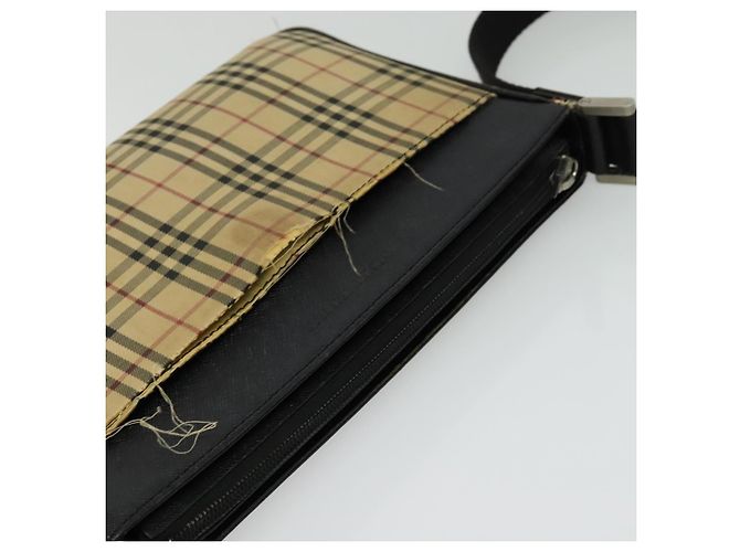Borsa a Spalla Nova Check in Tela Beige e Argento Autentica Burberry 138221 - vista 6