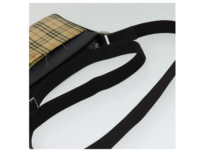 Borsa a Spalla Nova Check in Tela Beige e Argento Autentica Burberry 138221 - vista 7