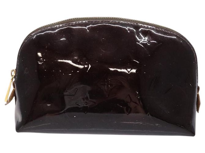 LOUIS VUITTON Pochette Cosmetica PM Monogram Vernis Amarante M91495 Auth 139388 Bordò - vista 13