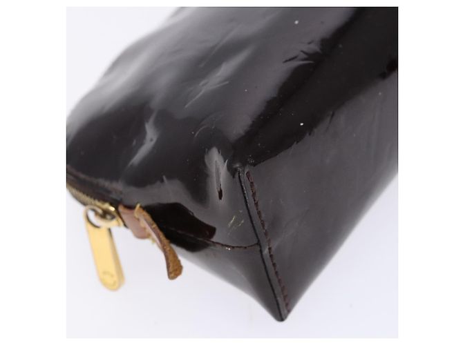 LOUIS VUITTON Pochette Cosmetica PM Monogram Vernis Amarante M91495 Auth 139388 Bordò - vista 14