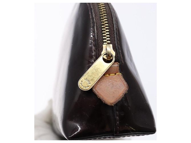 LOUIS VUITTON Pochette Cosmetica PM Monogram Vernis Amarante M91495 Auth 139388 Bordò - vista 8