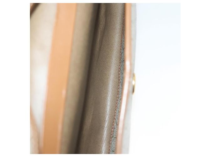 Borsa a spalla in tela a nido d'ape Christian Dior PVC beige e oro Auth BA4743 D'oro - vista 17