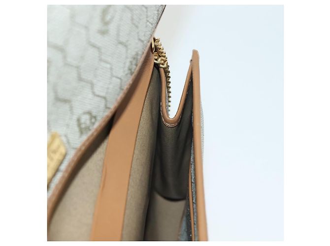 Borsa a spalla in tela a nido d'ape Christian Dior PVC beige e oro Auth BA4743 D'oro - vista 18