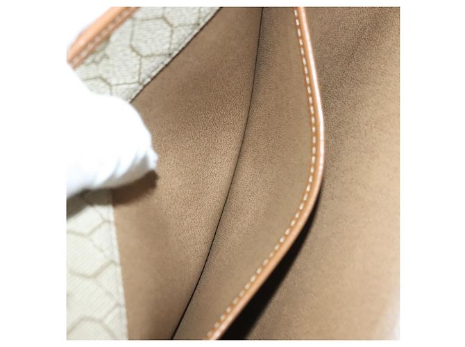 Borsa a spalla in tela a nido d'ape Christian Dior PVC beige e oro Auth BA4743 D'oro - vista 20