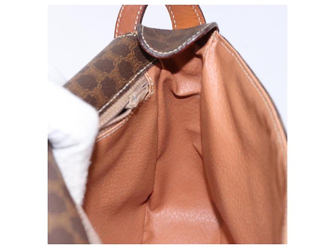Céline Borsa a spalla in tela Macadam CELINE in pelle PVC marrone oro Auth 138817 D'oro - vista 18