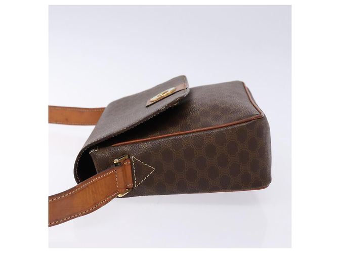 Céline Borsa a spalla in tela Macadam CELINE in pelle PVC marrone oro Auth 138817 D'oro - vista 5