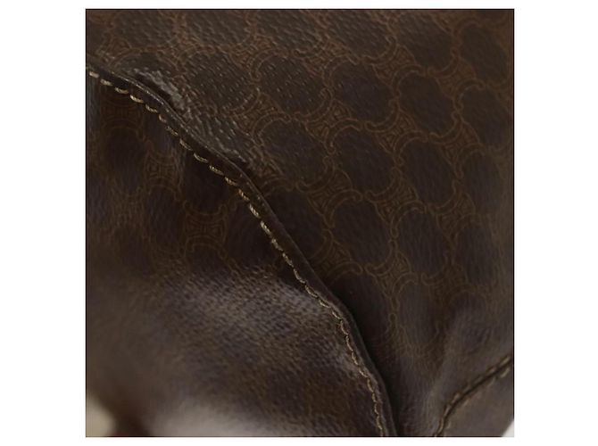 Céline Borsa a Spalla in Tela Macadam CELINE in Pelle PVC Marrone Oro Auth 136070 D'oro - vista 13