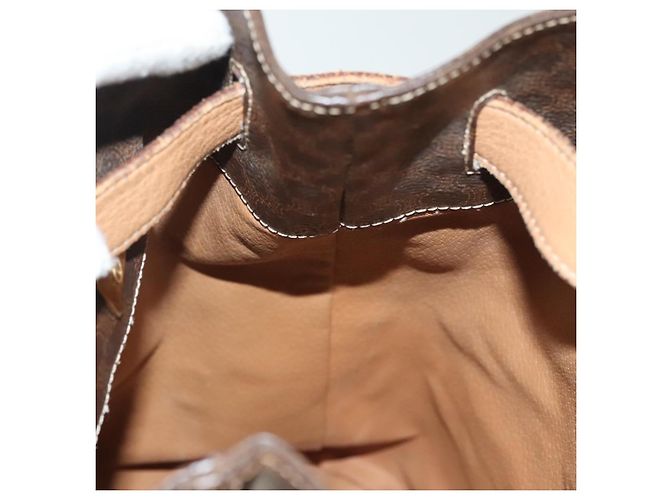 Céline Borsa a Spalla in Tela Macadam CELINE in Pelle PVC Marrone Oro Auth 136070 D'oro - vista 19