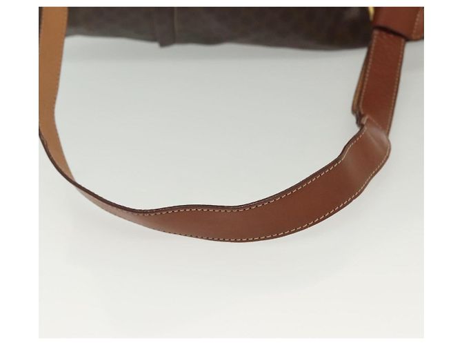Céline Borsa a Spalla in Tela Macadam CELINE in Pelle PVC Marrone Oro Auth 136070 D'oro - vista 7
