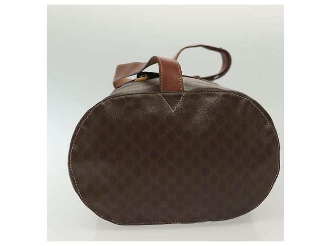 Céline Borsa a Spalla in Tela Macadam CELINE in Pelle PVC Marrone Oro Auth 136070 D'oro - vista 9