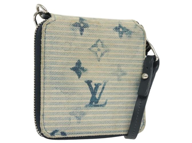 PORTAFOGLI COMPACT ZIPPY MONOGRAM ACQUARELLO BLU LOUIS VUITTON M80461 Auth bs28348 - vista 13