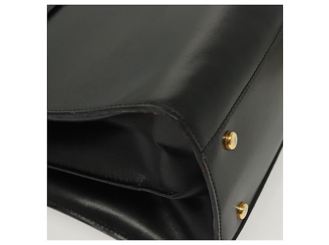 Céline CELINE Hand Bag Leather Black Gold Auth 139446 Golden - view 10
