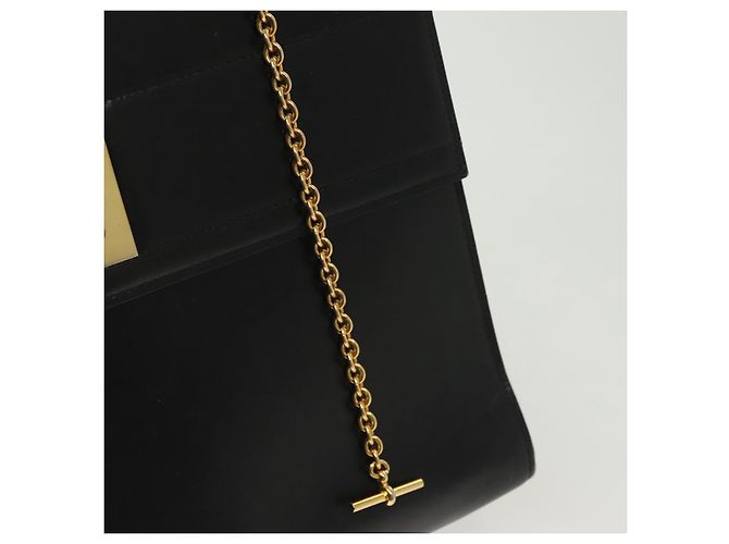 Céline CELINE Hand Bag Leather Black Gold Auth 139446 Golden - view 14