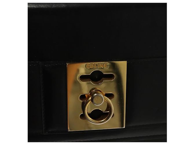 Céline CELINE Hand Bag Leather Black Gold Auth 139446 Golden - view 15
