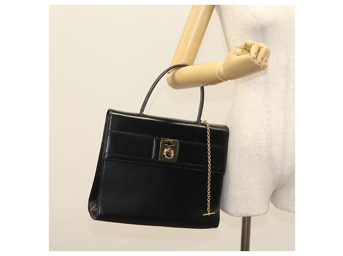 Céline CELINE Hand Bag Leather Black Gold Auth 139446 Golden - view 26