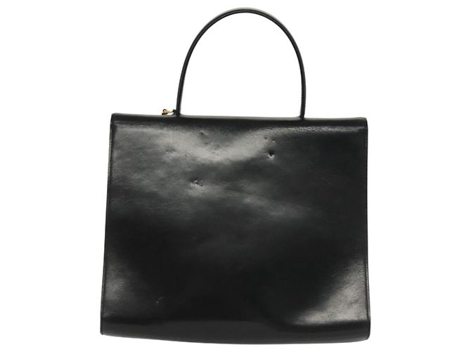 Céline CELINE Hand Bag Leather Black Gold Auth 139446 Golden - view 3