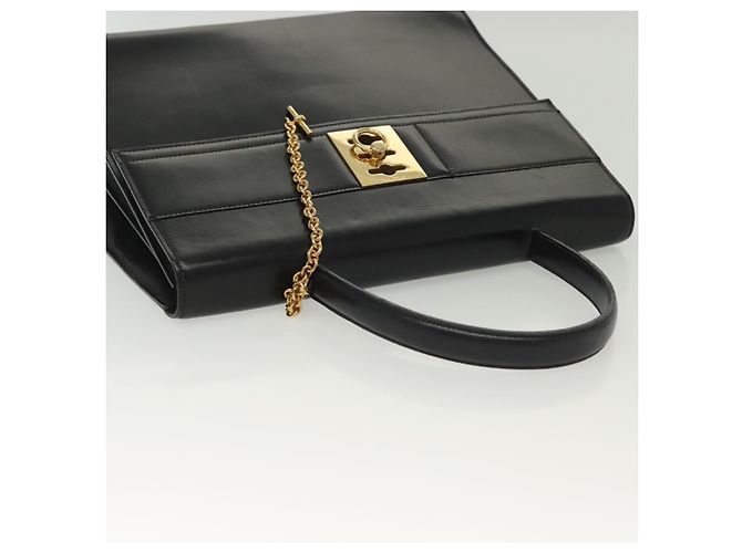 Céline CELINE Hand Bag Leather Black Gold Auth 139446 Golden - view 6