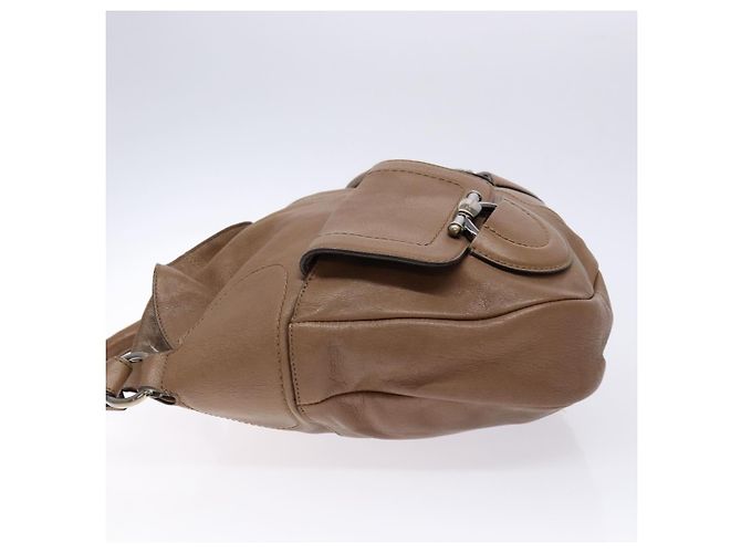 Borsa a Spalla Salvatore Ferragamo in Pelle Beige Oro Auth BA4410 D'oro - vista 5