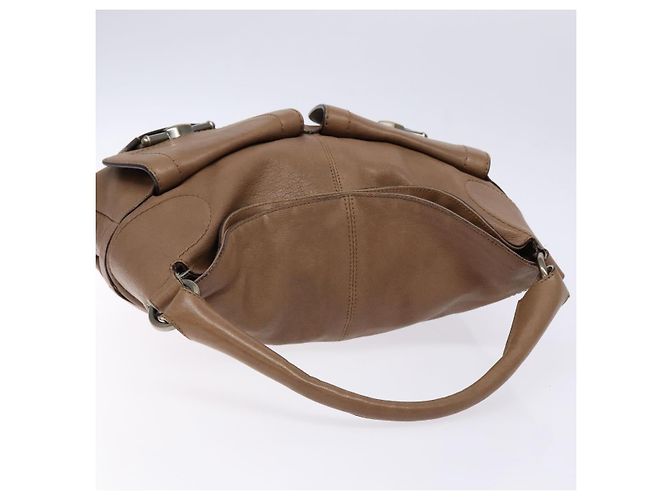 Borsa a Spalla Salvatore Ferragamo in Pelle Beige Oro Auth BA4410 D'oro - vista 6