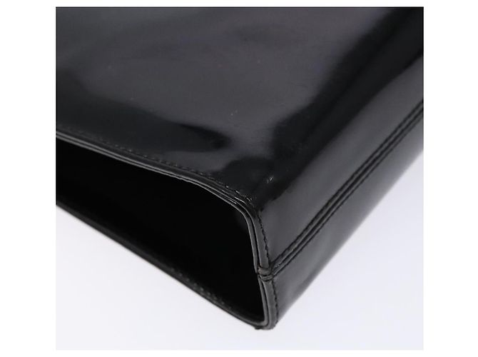Borsa a Spalla Gancini con Catena Salvatore Ferragamo Smalto Nero Oro Auth 139352 - vista 11