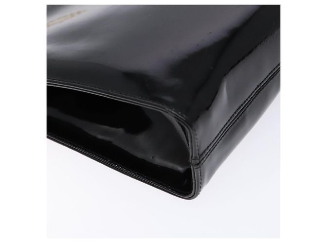 Borsa a Spalla Gancini con Catena Salvatore Ferragamo Smalto Nero Oro Auth 139352 - vista 13