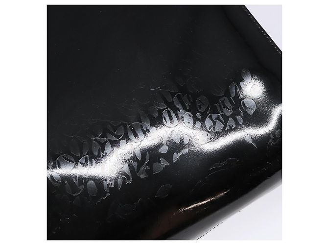 Borsa a Spalla Gancini con Catena Salvatore Ferragamo Smalto Nero Oro Auth 139352 - vista 15