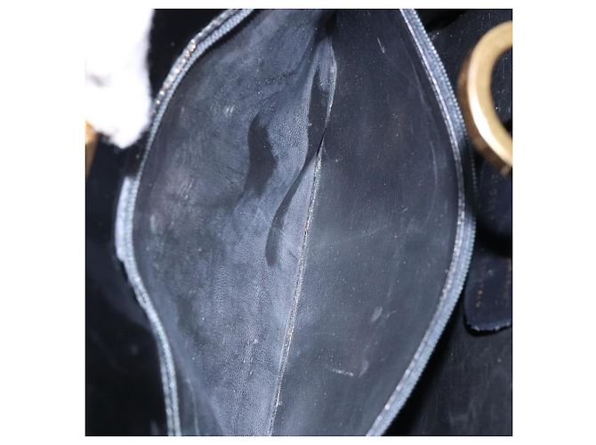 Borsa a Spalla Gancini con Catena Salvatore Ferragamo Smalto Nero Oro Auth 139352 - vista 20