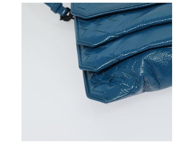 Autre Marque Borsa a Spalla in Pelle Blu INTRECCIATO di BOTTEGA VENETA Auth bs28779 - vista 10
