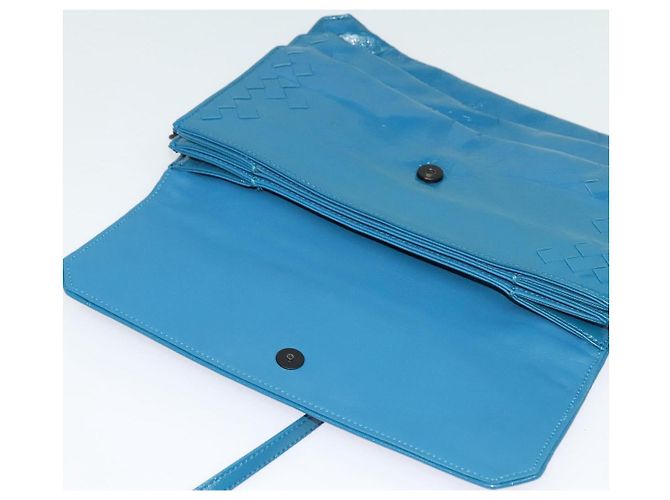 Autre Marque Borsa a Spalla in Pelle Blu INTRECCIATO di BOTTEGA VENETA Auth bs28779 - vista 15