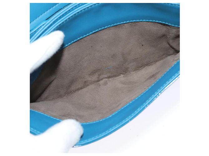 Autre Marque Borsa a Spalla in Pelle Blu INTRECCIATO di BOTTEGA VENETA Auth bs28779 - vista 21